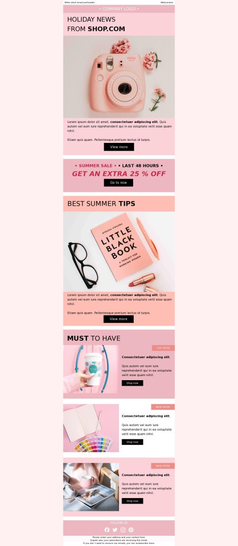 Email template preview of template: Seasonal Surprises: Latest Holiday Deals