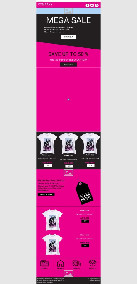 Email template preview of template: Black Friday Blitz: Prices Slashed