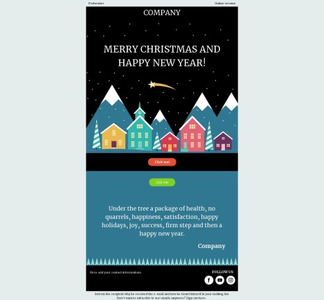 Email template preview of template: Merry Christmas nad Happy new Year