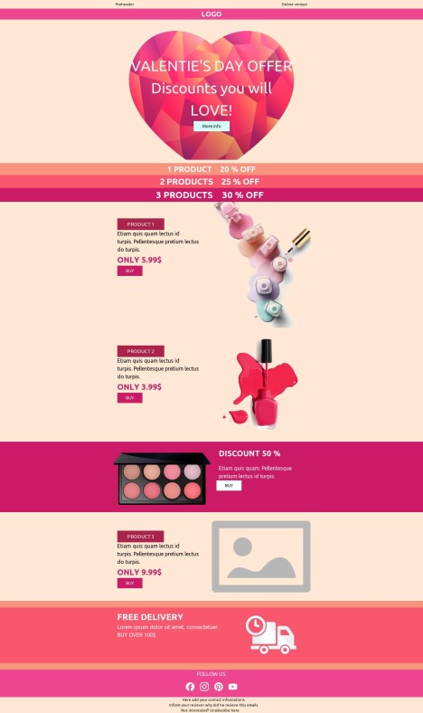 Email template preview of template: Discounts you will LOVE!