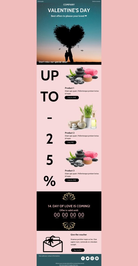 Email template preview of template: Best offers to please your loved