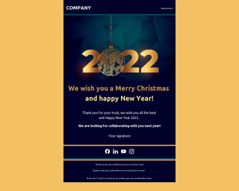 Email template preview of template: Merry Christmas template