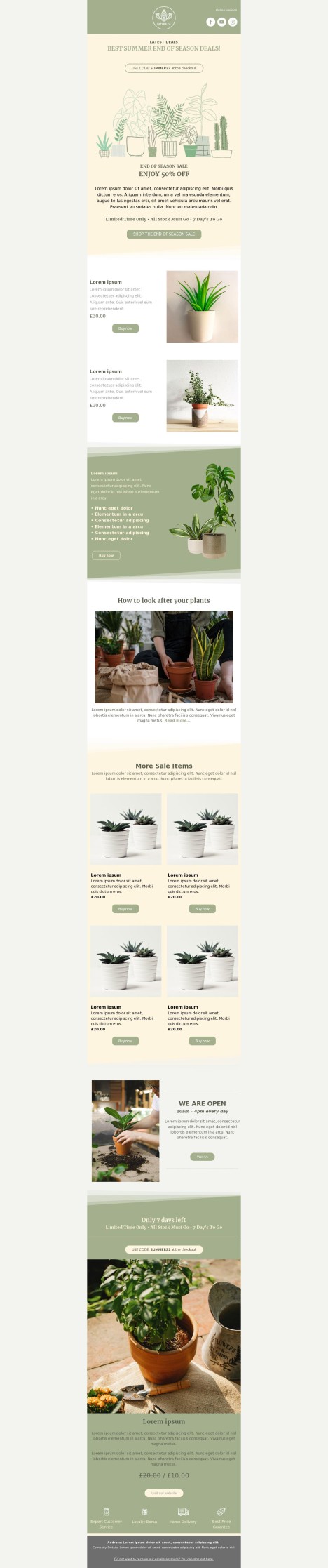 Email template preview of template: Nature Eshop Sale Deal