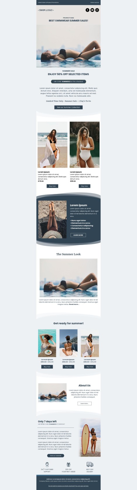 Email template preview of template: Summer Fashion Product Sale