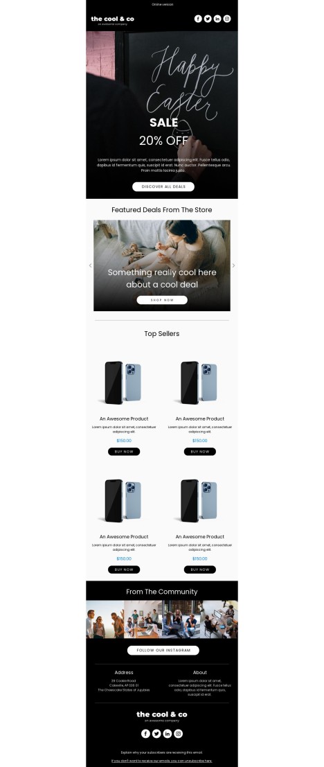 Email template preview of template: Easter  Newsletter Elegant