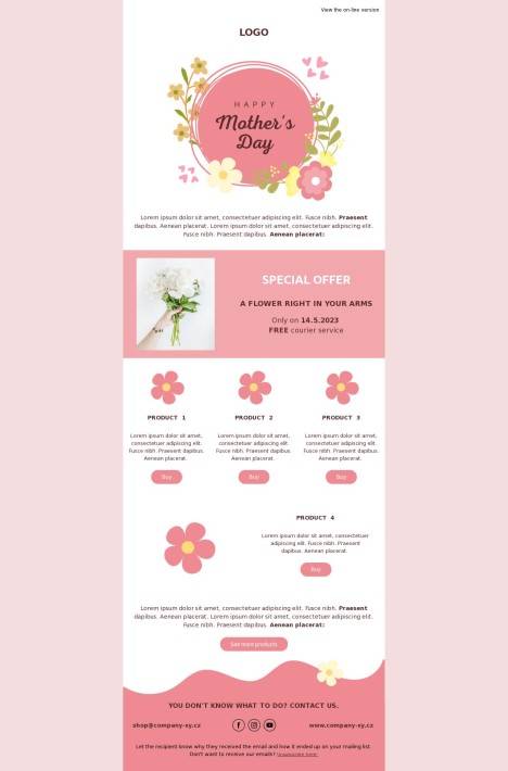 Email template preview of template: Mother's Day
