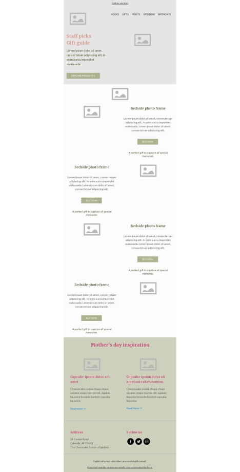 Email template preview of template: Mother's Day Newsletter