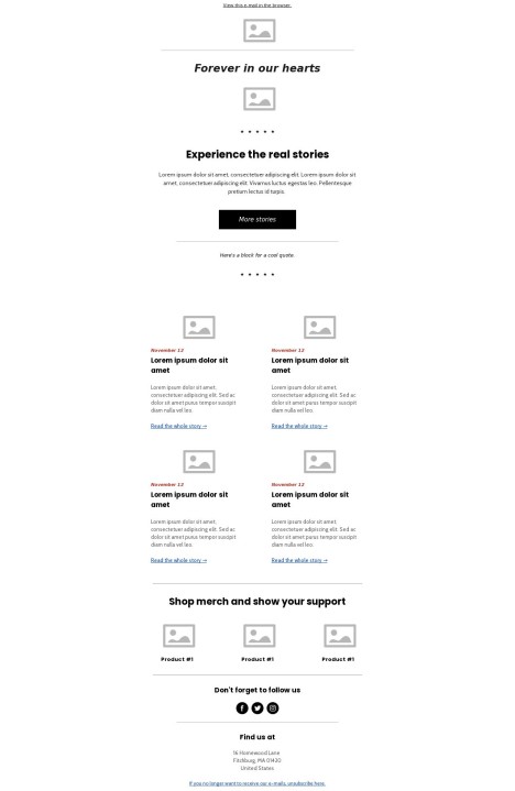 Email template preview of template: Memorial Day Event invite