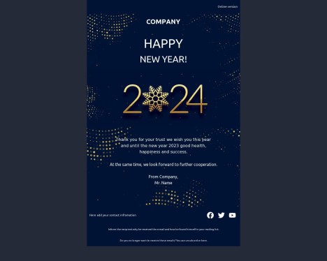 Email template preview of template: Happy new year