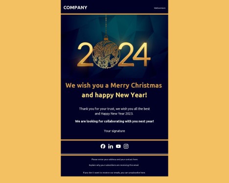 Email template preview of template: Merry christmas and Happy New year