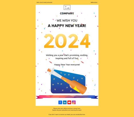 Email template preview of template: Happy New year