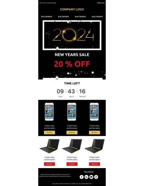 Email template preview of template: Happy new year