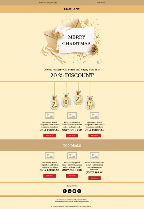 Email template preview of template: Celebrate Merry Christmas