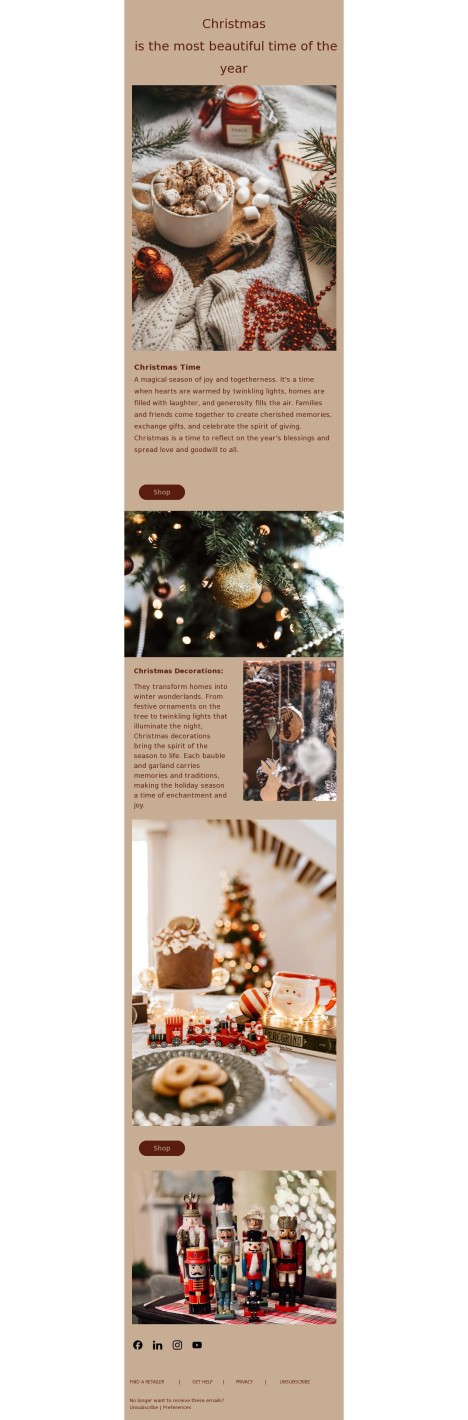Email template preview of template: Christmas time shop