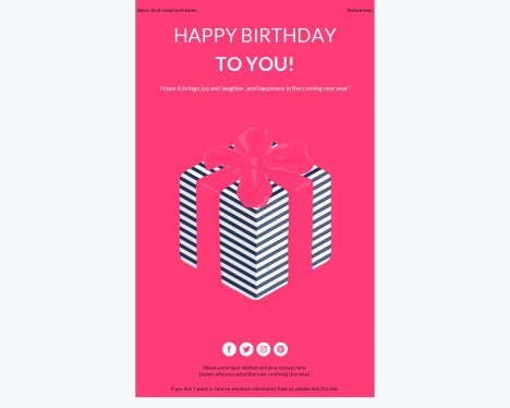 Email template preview of template: Happy Birthday