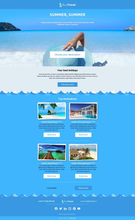 Email template preview of template: Summer, Summer