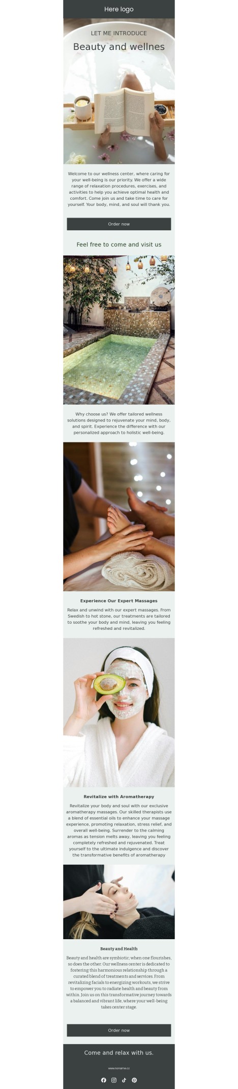 Email template preview of template: Beauty and wellnes