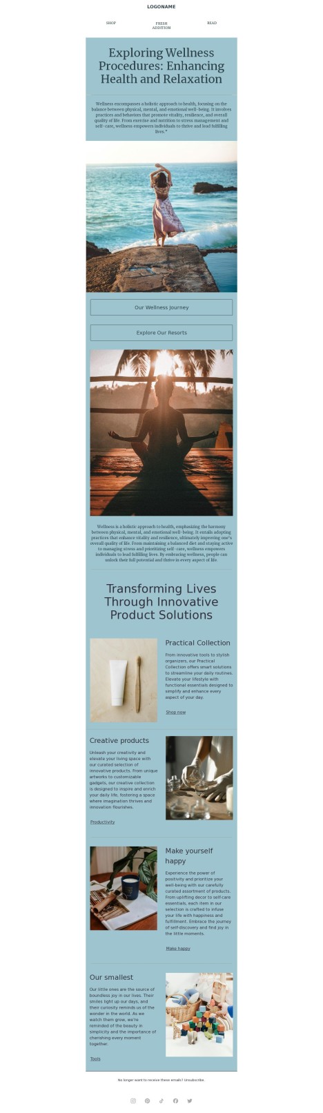 Email template preview of template: wellness procedure