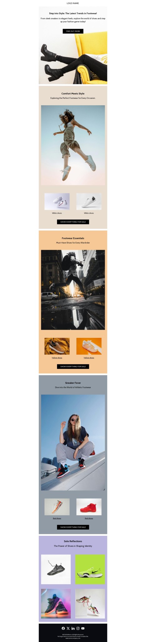 Email template preview of template: Stylish shoes for every day