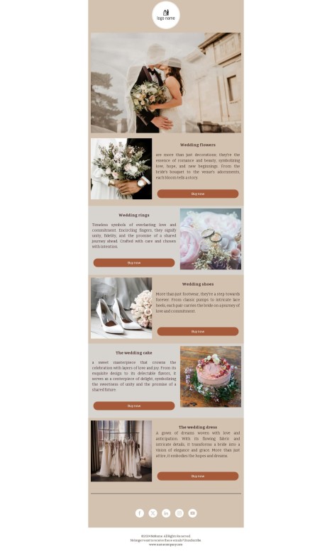 Email template preview of template: Wedding preparations
