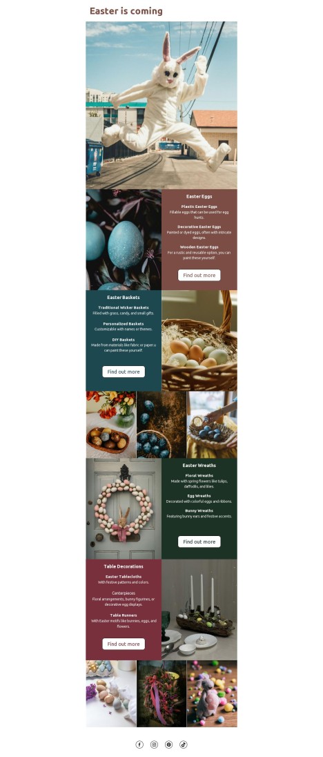 Email template preview of template: Easter is coming
