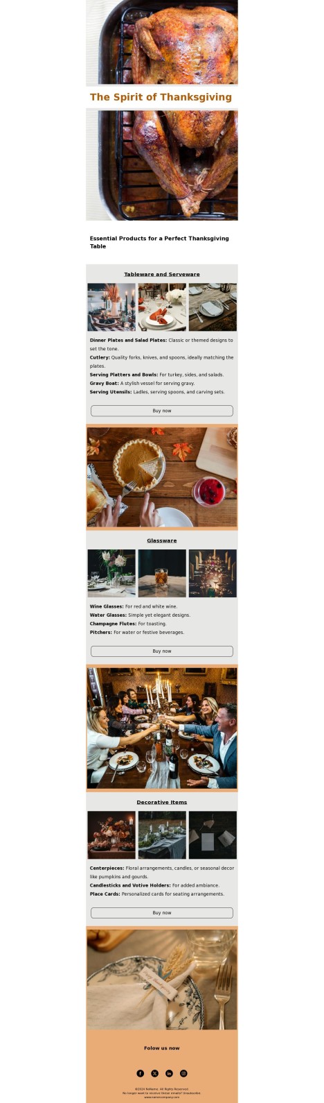 Email template preview of template: The Spirit of Thanksgiving
