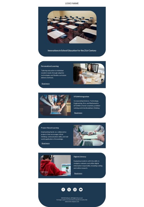 Email template preview of template: Innovations school education