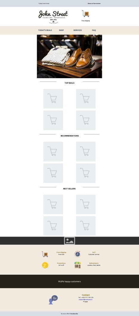 Email template preview of template: Curated Shopping Experience with Varied Offers