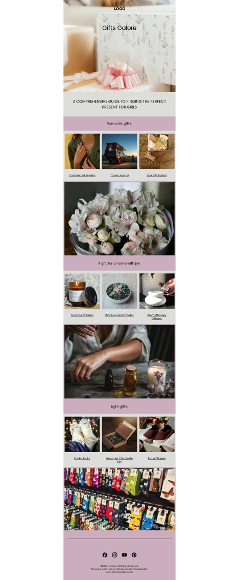 Email template preview of template: Gifts for girls