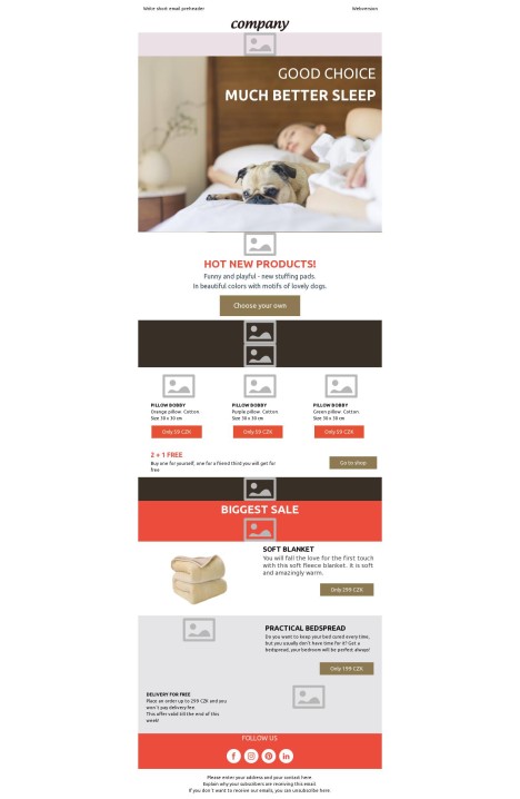 Email template preview of template: Good Choice Much Better Sleep