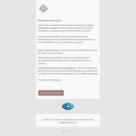 Email template preview of template: Welcome -Transactional