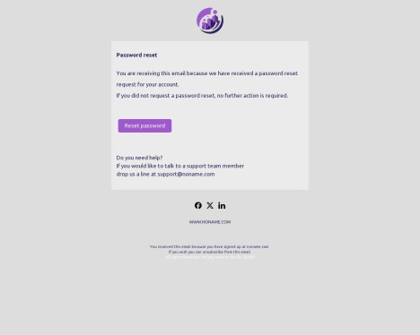 Email template preview of template: Transactional - password reset