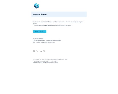Email template preview of template: Transactional - password reset