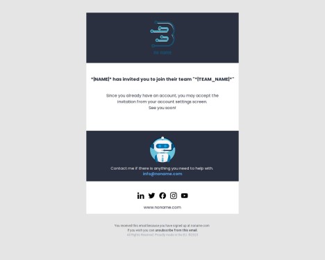 Email template preview of template: Transactional - team invitation
