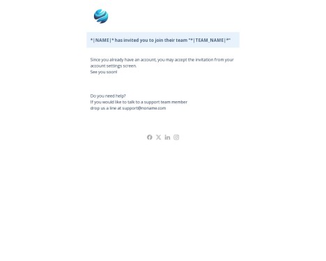 Email template preview of template: Transactional - team invitation
