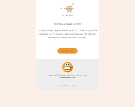 Email template preview of template: Trial expiring