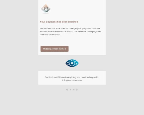 Email template preview of template: Payment declined