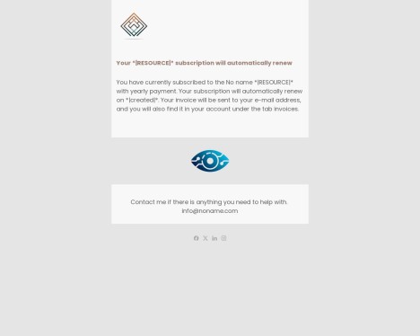 Email template preview of template: Subscription renewal