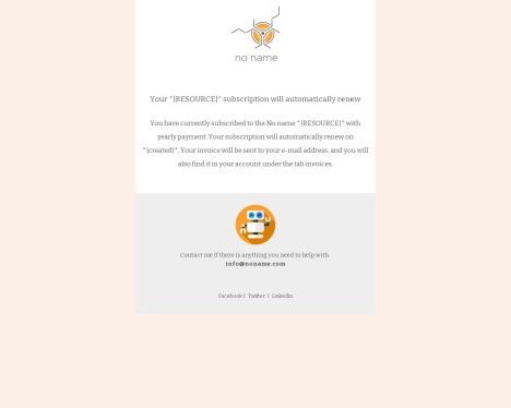 Email template preview of template: Subscription renewal