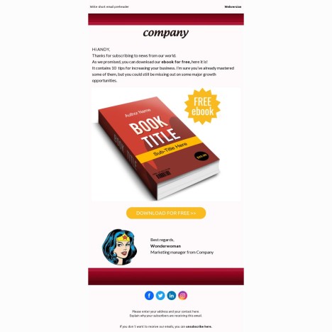 Email template preview of template: Newsletter Subscription Follow-up