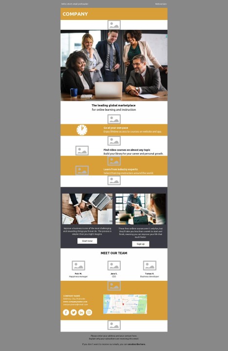Email template preview of template: Global Marketplace for Online Learning