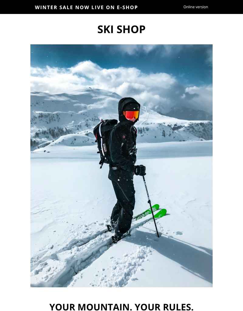 Email template preview of template: Winter Sport