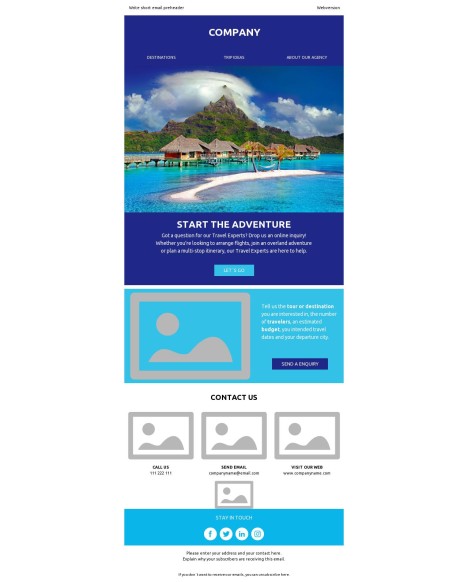 Email template preview of template: Travel Agency Enquiry