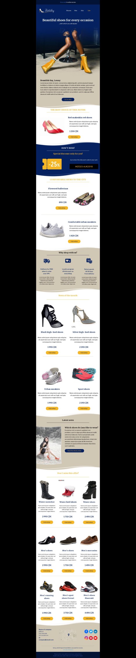 Email template preview of template: Latest Deals: What’s Trending in the Shop