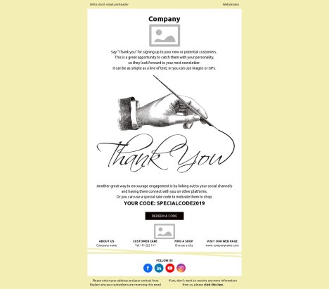 Email template preview of template: Say Thank You with a Discount