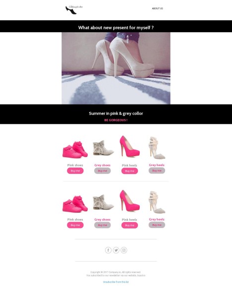Email template preview of template: Shoes for Life