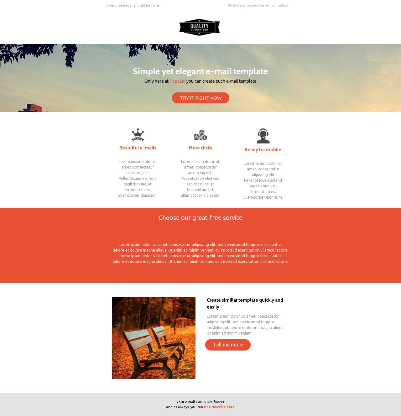 Simple Elegant Email Template Email Template - Topol.io