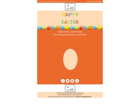 Email template preview of template: Happy easter with GIF