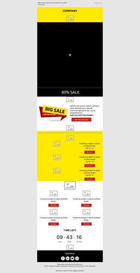Email template preview of template: The Big Black Sale: Friday's Finest Offers