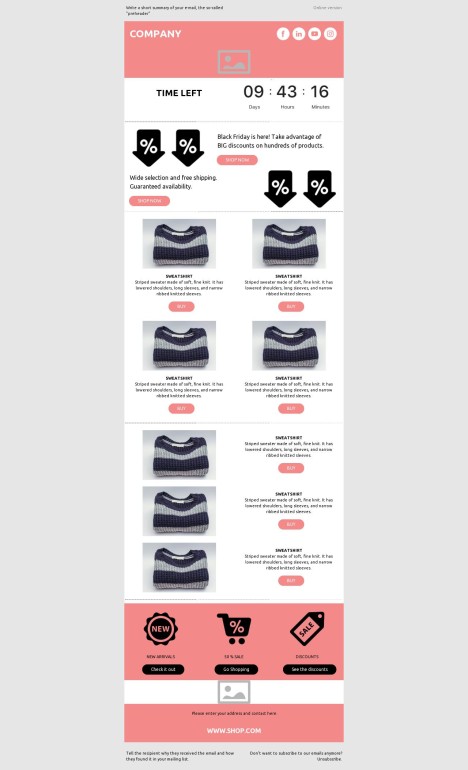 Email template preview of template: Black Friday Countdown: Unlock the Deals